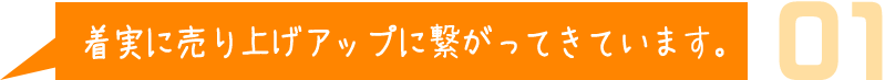 着実に売り上げアップに繋がってきています。